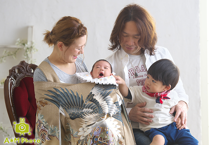 お宮参り、百日記念、岡山のエーエムフォト