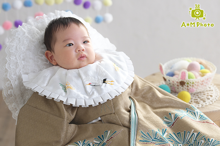 お宮参り、百日記念、岡山のエーエムフォト