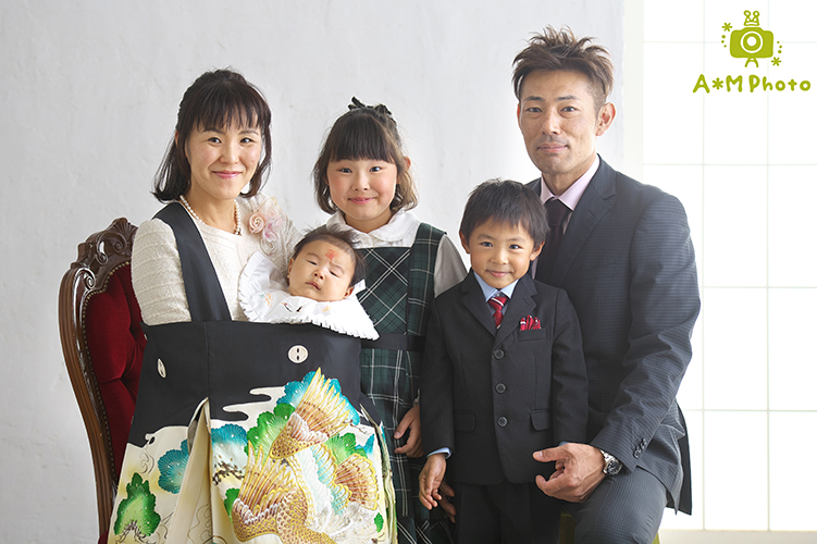 お宮参り、百日記念、岡山のエーエムフォト