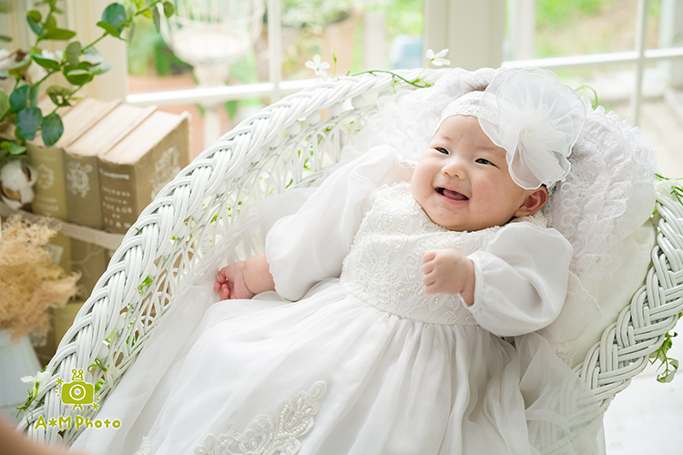 岡山市でお宮参りの撮影はエーエムフォトへ