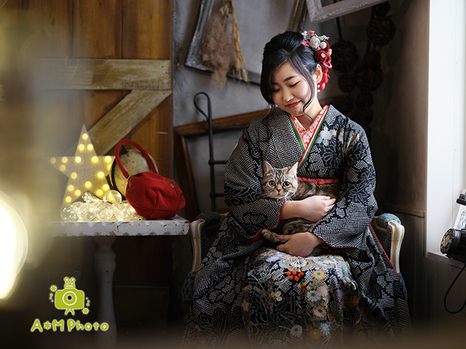 成人式、小物アレンジ、振袖